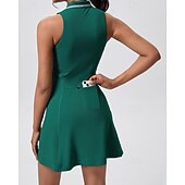 levne Dámské šaty-Dámské Jednobarevné Tenisové šaty Sportovní šaty Bez rukávů Zapni Kapsy Odvod vlhkosti Prodyšné Tenis Běh Zdatnost Šaty Bílá Růžová Modrá Oblečení na tenis