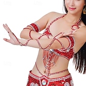 Недорогие Аксессуары для танцев-Аксессуары для самбы красные стразами и бисером аксессуары для рук для танца живота костюм для выступлений