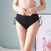 Χαμηλού Κόστους Μπικίνι σλιπ-Γυναικεία Μαγιό Ελαστικό μπόξερ σορτς Προκλητικό Μαγιό Διακοπές Ρούχα παραλίας Συμπαγές Χρώμα Αμάνικο Μαγιό