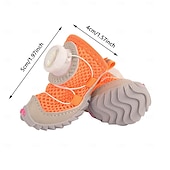 Недорогие Ботинки и защитники лап-2 регулируемые по размеру собачьи ботинки с застежкой-кнопкой - водостойкие &amp;Летние сапоги из сетчатого материала, нескользящая подошва для паркетных полов, дышащая защита лап, для мелких и средних