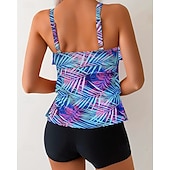 economico Surfing Tankinis &amp; Bikinis-Per donna Standard Costume da bagno Tankini 2 pezzi Paisley Stampato Boyleg Asciugatura Rapida Elastico Senza Maniche Costume da Bagno Costume da bagno Surf Spiaggia Nuoto Estate