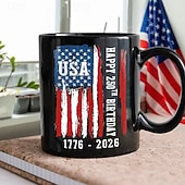 abordables Tazas-Taza del 250.º aniversario de Estados Unidos, regalo patriótico, taza de café de cerámica del semiquincentenario, 1776-2026, Estados Unidos 250, Día de la Independencia, regalo del 4 de julio para