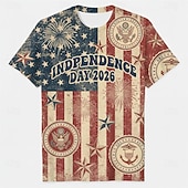  Patriotisch T-Shirt Grafisches T-Stück USA Retro Vintage Patriotisch T-Shirt Ärmel 1776–2026 für Unisex Erwachsene 3D-Druck  für Unabhängigkeitstag / 4. Juli 4. Juli Party