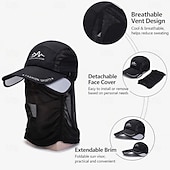 baratos aquecimento e resfriamento-Chapéu de sol com aba retrátil para pesca, ciclismo e escalada ao ar livre, com proteção UV e protetor de nuca removível, boné de beisebol respirável com proteção solar para homens e mulheres.