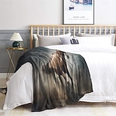 Недорогие Тонкие одеяла и пледы-День независимости Одеяло Флисовые одеяла Плед для дивана Лошадь Подарок Классика 3D Диван Кровать Декоративное одеяло Теплое одеяло Домашний декор