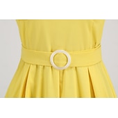 Недорогие Платья-Винтажная коллекция Полдень Платье A-Line Качели Платье Без рукавов А-силуэт Маскарадный костюм Жен. Карнавал День Святого Валентина Маскарад Отпуск На каждый день Девичник Взрослые