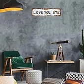 お買い得  壁の彫刻-愛してる、バイバイ - ヴィンテージメタルウォールサイン、愛してるバイバイメタルサイン、レトロなグリーンスタイルのメタルウォールプラーク装飾、廊下 &amp;ドアの装飾、家、キッチン、バー用の農家風の壁アート