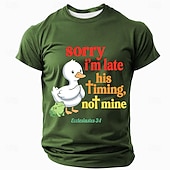  Scusa il ritardo, i suoi tempi non sono miei Ecclesiaste 3 1 divertente anatra cristiana nera uomo maglietta a maniche corte abbigliamento abbigliamento s m l xl xxl xxxl