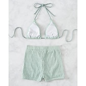 levne Surfovací tankiny a bikiny-Dámské Bikinové sety 2 ks Plavky Jednobarevné Ochrana proti UV záření Elastický Bez rukávů Plavky Surfování Potápění Plavání Léto