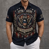  Ανδρικά 4η Ιουλίου 250ή επέτειος των ΗΠΑ Αετός Εμείς οι άνθρωποι Πουκάμισο Πουκάμισο με κουμπιά Κοντομάνικο Πατριωτικό ΕΞΩΤΕΡΙΚΟΥ ΧΩΡΟΥ Αργίες Καλοκαίρι Άνοιξη Απορρίπτω 3D εκτύπωση γιακά πουκάμισα