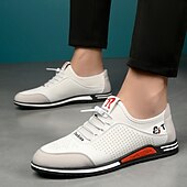 Χαμηλού Κόστους Καθημερινά Sneakers-Ανδρικά λευκά αθλητικά αθλητικά παπούτσια με αεριζόμενο σχεδιασμό, ελαφριά και άνετα, ιδανικά για τρέξιμο και δραστήριες εξόδους