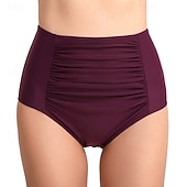 abordables Surf Tankinis &amp; Bikinis-Femmes Shorts de bain Bas de bikini taille haute Une pièce Couleur Unie Jambe courte Séchage Rapide Élastique Bas Surf Plage Natation Été