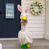 abordables Pâques-Costume d'oie de Pâques pour statue d'oie de 58 cm, tenue de lapin pour décoration de jardin ou de porche, vêtements d'oie amusants pour une fête de printemps