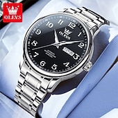 levne Mechanické hodinky-Nové pánské business hodinky Olevs se světelným kalendářem, týdenním zobrazením, plně automatickým mechanickým strojkem, ležérní a módní digitální hodinky, voděodolné, sportovní náramkové hodinky