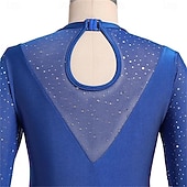 economico Abiti da Pattinaggio Artistico-Figure Skating Dress Women's Ice Skating Dress Violet Navy Black Patchwork Thumbhole High Elasticity Training Competition Skating Wear Classic Crystal / Rhinestone Sleeveless Long Sleeve Ice Skating