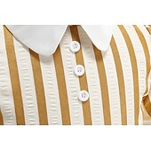 preiswerte Kleider-Vintage inspiriert Midlänge A-Linie Kleid Swing-Kleid Kurze Ärmel Gestreift A-Linie Kostüm Mädchen Kindertag Maskerade Urlaub Alltagskleidung Kinder Kleid Abschlussballkleider Frühling &amp; Sommer
