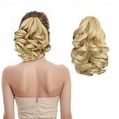 economico Code-Extension per coda di cavallo rossa, extension per coda di cavallo con clip a artiglio da 9 pollici, pezzi di capelli per coda di cavallo ondulata sintetica morbida naturale per donne