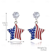  250e anniversaire des États-Unis Boucles d'oreilles Cosplay Adulte Femmes Jour de l'Indépendance / 4 Juillet 4 Juillet Soirée Performance Se déguiser
