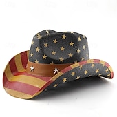  250. rocznica USA Retro / vintage Dziki Zachód Kowbojski kapelusz kowbojka Kowboj West Cowboy Strój na bal maskowy Dla obu płci Bal maskowy 4 lipca Impreza Dzień Niepodległości Dla dorosłych Kapelusz