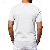  Men's T Shirt Tee Top Short Sleeves Crew Neck Summer Spring All Seasons Solid Color Textured Fashion Designer Basic Jacquard Plain Casual Vacation Casual Daily Navy Blue Top Tee for Men