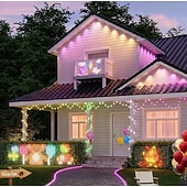  Luces de red para exteriores, funciones RGB y de bricolaje, luces de red inteligentes con 64 modos para decoración de patios con arbustos, impermeables para exteriores