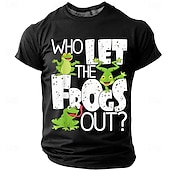  Funny Who Let The Frogs Out Mens Black T Shirt Graphic Cartoon Frog Pun Tee For Frog Lovers And Animal Fans Clothing Apparel S M L XL XXL XXXL
