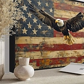  Bald Eagle und amerikanische Flagge Wandkunst - patriotisches Gemälde Leinwanddruck gerahmt oder ungerahmt bereit zum Aufhängen