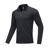 abordables Camisetas y Tops de Correr-Hombre Color sólido Camiseta Running Camiseta Compresión Camiseta para correr Primavera Otoño Cerrar Manga Larga Secado rápido Compresión Dispersor de humedad Entrenamiento de gimnasio Entrenamiento