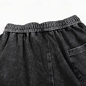 abordables pantalons décontractés-SoftFade™ Pantalons pour Hommes 100 % Coton Pantalons Amples Pantalons Décontractés Pantalons Lavés À L'Acide À Cordon Élastique Taille Droite Longueur Complète Quotidien Mode De Vacances Streetwear