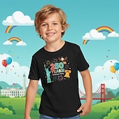  Bumbac 100% Bumbac Copii Băieți Albastru piscină Negru Alb Grafic A 250-a aniversare Tricou Bluză Stil Nautic Manșon scurt În aer liber Zilnice Modă Șic Stradă Designer Imprimare Vară Primăvară Toate
