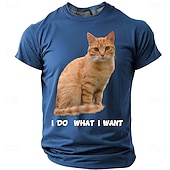  Per uomo Gatto Gergo divertente Maglietta Manica Corta maglietta Stampa 3D Girocollo Camicia Moda Quotidiano Quotidiano Streetwear Blu Nero Verde Estate Primavera Abbigliamento S M L XL XXL XXXL