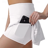 economico Gonne e Skorts da Donna-Per donna Tinta unita Gonna casual Gonna da tennis Gonne da tennis con pantaloncini Tasca Asciugatura Rapida Traspirante Corsa Fitness Yoga Gonna Gonna-pantaloncini Nero Bianco Rosa Abbigliamento da