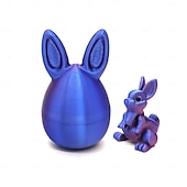 voordelige Pasen-Paashaas 3D-geprint, beweegbaar konijnfiguurtje met verstelbare oren &amp;Expressieve ogen, veelkleurige plastic paasmanddecoratie, geschikt als vulling voor paasmanden of als tafeldecoratie. &amp;lente