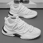 olcso Kényelmes sportcipők-Férfi piros és sötétkék sportcipő, légáteresztő hálós felsőrésszel, könnyű, párnázott talppal, sportos stílusban sétáláshoz, futáshoz és hétköznapi használatra.