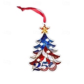  Ornement commémoratif du bicentenaire des États-Unis, en acrylique 2D, décoration de sapin de Noël pour le bicentenaire américain, objet décoratif patriotique de collection.