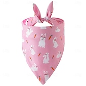 cheap Bandanas &amp; Hats-Pet Neckerchief Cartoon Bunny Pattern Easter Festival Bandana Bib Cat Printing Saliva Towel Dog Triangle Scarf for All Seasons