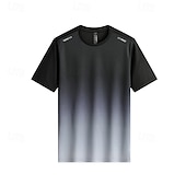 رخيصةأون تي شيرتات وبلوزات بدون أكمام للجري-رجالي التدرج تيشيرت للجري قميص ضاغط الصيف كم قصير سريع جاف ضغط رطوبة فتل تمرين نادي رياضي التدريب النشط ممارسه الرياضه أزرق سكني غامق أسود ملابس رياضية ألبسة رياضية