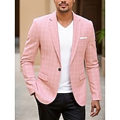 Χαμηλού Κόστους Ανδρικά Κλασικά Σακάκια-Ανδρικά Μπλέιζερ Ελαφρύ παλτό Causal Καθημερινά Παραλία Κομψό Μοντέρνα Καλοκαίρι Άνοιξη POLY Καρό Καρό / Τετραγωνισμένο Ελαφρύ Καρό μοτίβο Καθημερινά Μονόπετο Ενός Κουμπιού Χρωματιστή ζακέτα