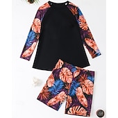 Χαμηλού Κόστους Rash Guards One Pieces-Γυναικεία Πρότυπο Προστατευτικά Σουίτες μπάνιου για μεγάλα μεγέθη Τανκίνι και μπικίνι για σέρφινγκ Τροπικό Προστασία UV Ελαστικό Μακρυμάνικο Μαγιό Μπολύζες Σέρφινγκ Καταδύσεις Κολύμβηση Καλοκαίρι