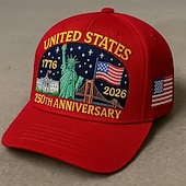  Gorra de béisbol bordada conmemorativa del 250 aniversario de Estados Unidos, Estatua de la Libertad &Banderas estadounidenses, gorra conmemorativa del Día de la Independencia