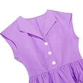 cheap Dresses-1950s Hepburn Retro Vintage Midi A-Line Dress Swing Dress Flare Dress Short Sleeves A-Line Fancy Dress Women's Carnival Valentine's Day Masquerade Vacation Dailywear Bachelorette Party Adults Dress