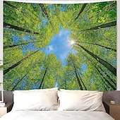 olcso Faliszőnyegek-északi fény gobelin telihold erdő fali dekoráció esztétikus galaxis éjszakai égbolt hálószobába nappali jógaterem meditációs tér