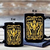 billige Krus og kopper-Krus til 250-årsjubileum i USA, keramisk kaffekrus til halvårsjubileum, 1776-2026 Amerika 250, uavhengighetsdagen 4. juli-gave til menn og kvinner, mikrobølgeovn &amp;oppvaskmaskinsikker