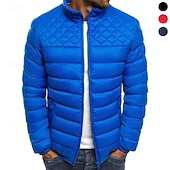 cheap Puffer Jackets-Men's Quilted Jacket Puffer Jacket Puffer Winter Jacket Winter Puffer Coat Winter Autumn / Fall Outdoor Insulated Packable Lightweight Outerwear Windbreaker Jacket Lightweight Puffer Jacket Full Zip