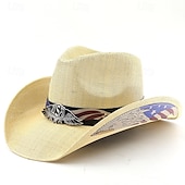  250-årsjubileum i USA Retro / vintage Ville vesten Cowboyhatt Cowgirl lue Cowgirl Cowboy West Cowboy Kostyme Unisex Maskerade 4. juli Fest Uavhengighetsdagen Voksne Hatt Alle årstider