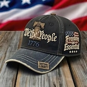 levne 250. výročí USA-Klobouk My, lid, vlastenecká vyšívaná baseballová čepice 1776 Liberty Freedom Design, nastavitelná vintage vlajka USA trikolóra tátova čepice pro muže a ženy