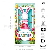 abordables Tapisseries de vacances-Guirlande photo en forme de lapin de Pâques, accessoire idéal pour décorer une porte ou une fête, parfaite pour les décorations de fêtes et les fêtes de Pâques en intérieur ou en extérieur.