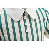 preiswerte Kleider-Vintage inspiriert Midlänge A-Linie Kleid Swing-Kleid Kurze Ärmel Gestreift A-Linie Kostüm Mädchen Kindertag Maskerade Urlaub Alltagskleidung Kinder Kleid Abschlussballkleider Frühling &amp; Sommer