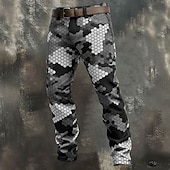 voordelige 3D-geprinte herenbroek-Voor heren Geometrisch camouflage Camouflage Kleur Broek Pakken Kostuumbroek Medium Taille Casual Buiten Vakantie Slim Fit Broek met Zakken Lente Herfst 3D-afdrukken Paars Groen Leger Groen