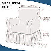 cheap Sofa Cover-Stretch Seersucker Armchair Slipcovers with Skirt, 1-Piece Chair Cover with Arms, Soft Stretch Accent Chair Slipcovers, Non-Slip Washable Furniture Protector for Living Room Decor